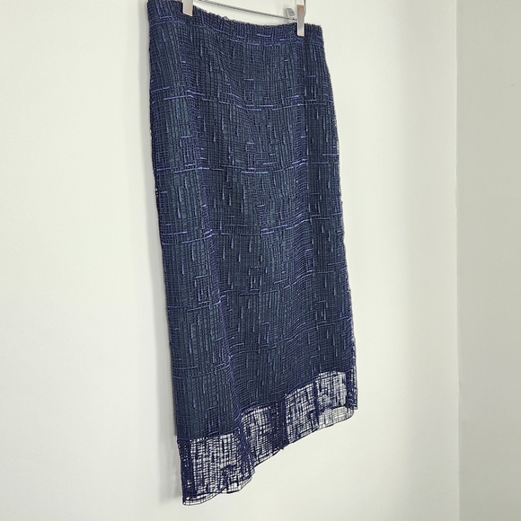 Grey Jason Wu Blue Lace Midi Pencil Skirt GF160813D3 Sz 6 - Picture 3 of 9